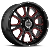 Vision 399 Fury 17X8.5 Gloss Black with Red Tint on Windows
