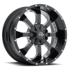 Vision 420 Locker 17X9 Gloss Black Milled Spokes