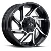 Vision 422 Prowler 17X9 Gloss Black Machined Face
