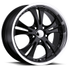 Vision 539 Shockwave 18X8 Gloss Black with Machine Lip