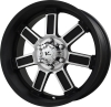 V-Rock Diesel 20X9 Matte Black Paint with Machined Spoke Hub
