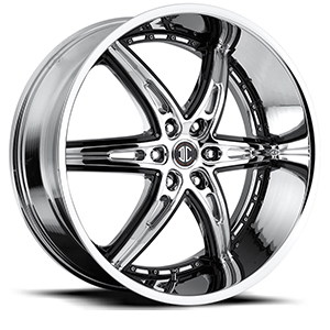 Crave Number 16 Chrome with Black Inserts 24 X 10 Inch Wheels