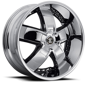 Crave Number 18 Chrome with Gloss Black Inserts 24 X 10 Inch Wheels