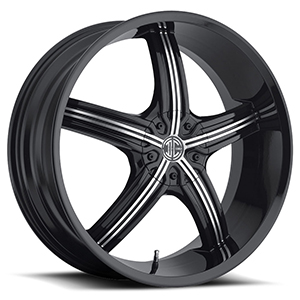 Crave Number 23 Gloss Black Machined Face with Gloss Black Lip 18 X 7.5 Inch Wheels