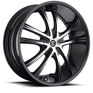Crave Number 24 Gloss Black Machined Face with Black Lip 24 X 8.5 Inch Wheels