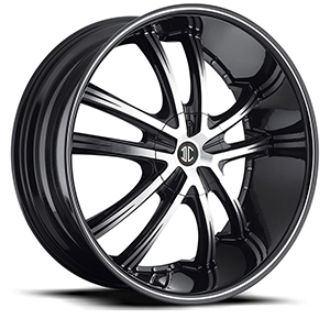 Crave Number 24 Black with Machined Stripe 18 X 7.5 Inch Wheels