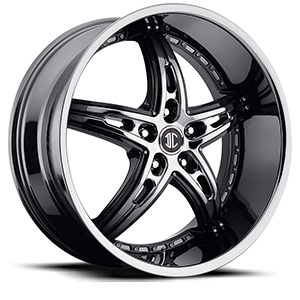 Crave Number 25 Black Chrome with Gloss Black Inserts 24 X 9 Inch Wheels