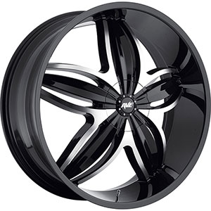 Avenue A609 Gloss Black Machined Face Black Lip 20 X 8 Inch Wheel