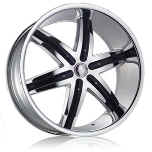 DCenti DW 9B Chrome with Black Inserts 22 X 9.5 Inch Wheel