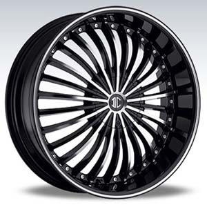 Crave Number 13 Black Machine Black Diamond Lip 22 X 8.5 Inch Wheels