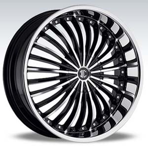 Crave Number 13 Black Machine Chrome Lip - 20 Inch Wheels