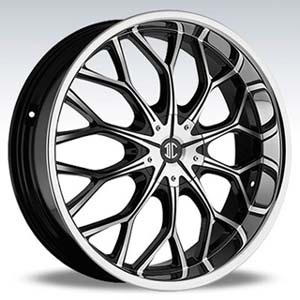 Crave Number 9 Black Machine Chrome Lip 20 X 8 Inch Wheels