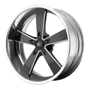 American Racing  VN472 Burnout 17X7 2-Piece Black Milled Center With Polished Rim