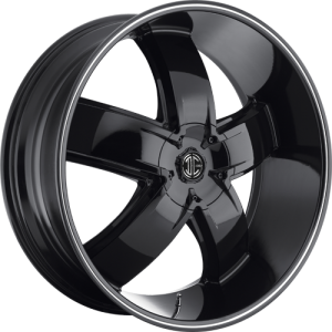 Black Diamond Number 18 20X9.5 Glossy Black with Machined Stripe