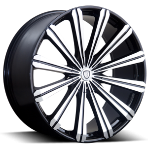 Borghini B18 22X9 Black Machined with Aluminum Cap