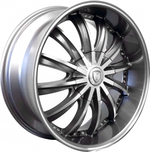 Borghini B19 20X8.5 Gun Metal Machined with Machined Lip & Alum Cap