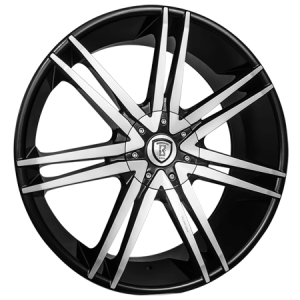 Borghini B20 24X9.5 Black Machined with Aluminum Cap
