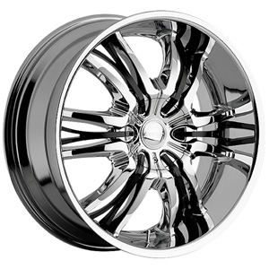 Cattivo 767 Chrome with Black Inserts 22 X 9.5 Inch Wheels