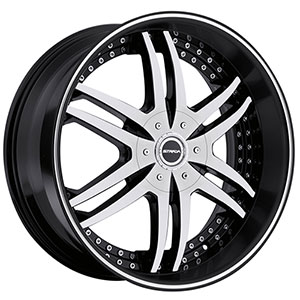 Strada Denaro Black Machined Face 24 X 9 Inch Wheels