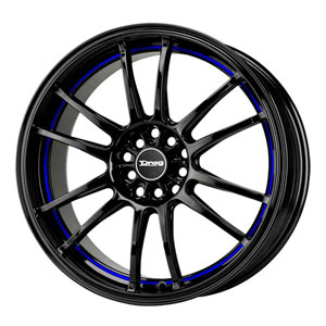 Drag DR 38 Black with Blue Stripe Lip 18 X 8 Inch Wheels