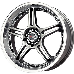 Drag DR 40 Gun Metal with Machined Lip 17 X 7.5 Inch Wheels