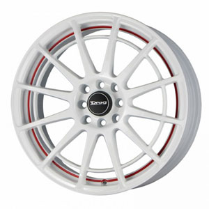 Drag DR 42 White and Red Stripe 17 X 7.5 Inch Wheels