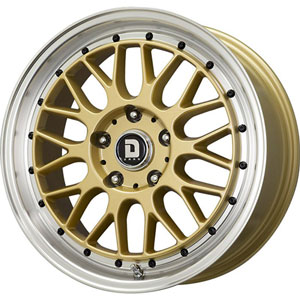 Drag DR 44 Gold with Machined Lip 15 X 8.25 Inch Wheels