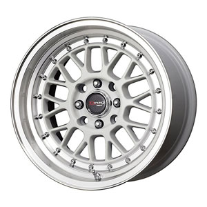 Drag DR 44 White with Machined Lip 15 X 8.25 Inch Wheels