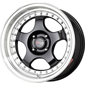 Drag DR 46 Gloss Black with Machined Lip 15 X 7 Inch Wheels