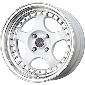 Drag DR 46 White with Machined Lip 15 X 7 Inch Wheels