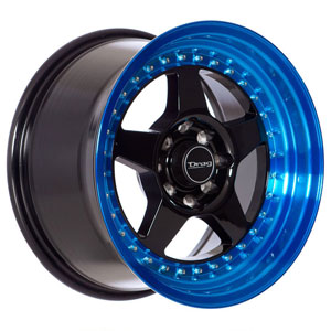 Drag DR 57 Gloss Black with Blue Lip 15 X 8.25 Inch Wheels