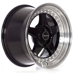 Drag DR 57 Gloss Black with Machined Lip 15 X 8.25 Inch Wheels