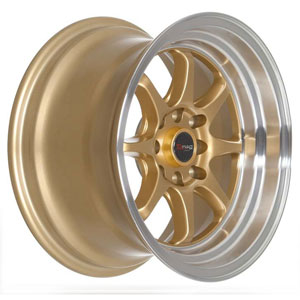 Drag DR 57 Gold with Machined Lip 15 X 8.25 Inch Wheels