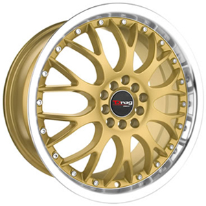 Drag DR 19 Gold Machined Lip 18 X 7.5 Inch Wheels