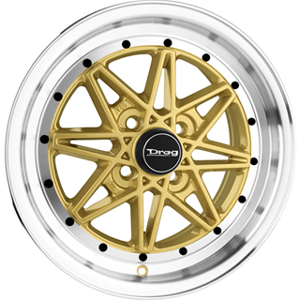Drag DR 20 Gold Machined Lip 15 X 7 Inch Wheels