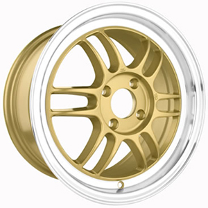 Drag DR 21 Gold Machined Lip 15 X 7 Inch Wheels