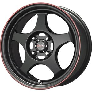 Drag DR 23 Flat Black w Red Stripe 17 X 7 Inch Wheels