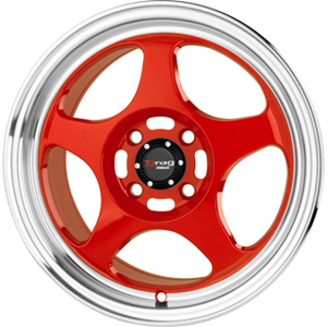 Drag DR 23 Red Machined Lip 15 X 6.5 Inch Wheels