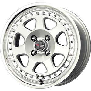 Drag DR 27 Silver Machined Lip 15 X 7 Inch Wheels