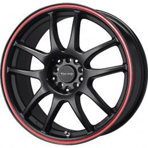 Drag DR 31 Flat Black w Red Stripe 18 X 8 Inch Wheels