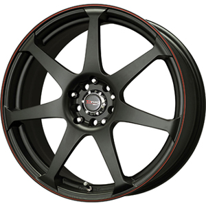 Drag DR 33 Flat Black w Red Stripe 17 X 7.5 Inch Wheels