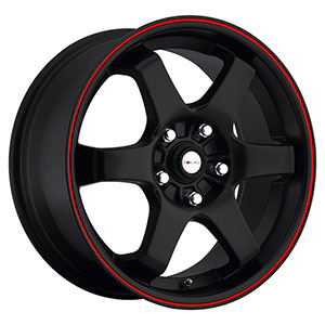 Focal X 421 Matte Black with Red Stripe 18 X 8 Inch Wheel
