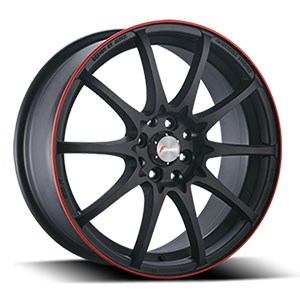 Forza 315 Black with Red Stripe 17 X 7 Inch Wheel