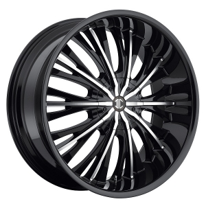 Heavy Hitters H3 22X9.5 GLOSSY BLACK WITH MACHINED FACE