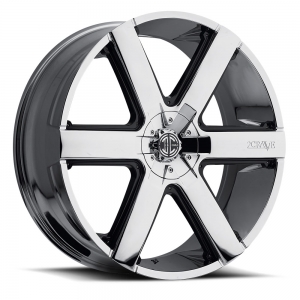II Crave Number 31 24X9.5 Chrome with Black Inserts