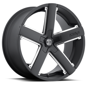 II Crave Number 35 20X8.5 Black with Chrome Inserts