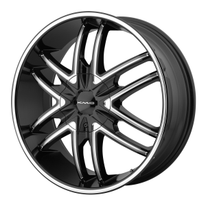 KMC KM678 Splinter 24X9.5 Gloss Black With Milled Spokes