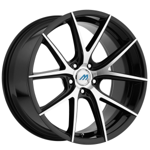 Mach M15 18X9 Black with Machined Face