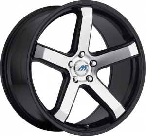 Mach M5 19X8.5 Mirror Machined Face and Lip Edge with Gloss Black