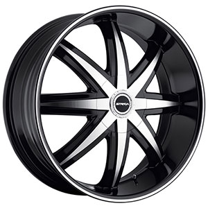 Strada Magia Black with Machined Face 22 X 8.5 Inch Wheels